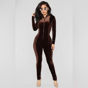 Chocolate Dream Velvet Jumpsuit